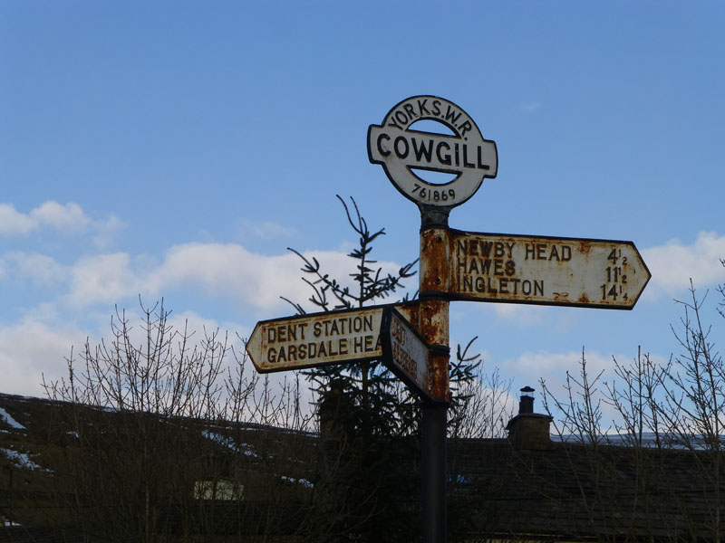 Cowgill Road sign